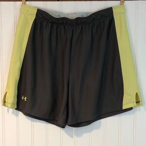 Under Armour Women's Dark Gray and Yellow/Lime Athletic Shorts